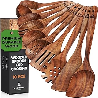 Wooden Spoon for Cooking - 9 pieces